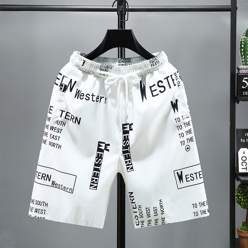 Short d'été en soie glacée pour hommes, pantalon décontracté à séchage rapide, Capris polyvalent à la maison, vêtements d'extérieur décontractés, vêtements de plage à la mode_voghion.com