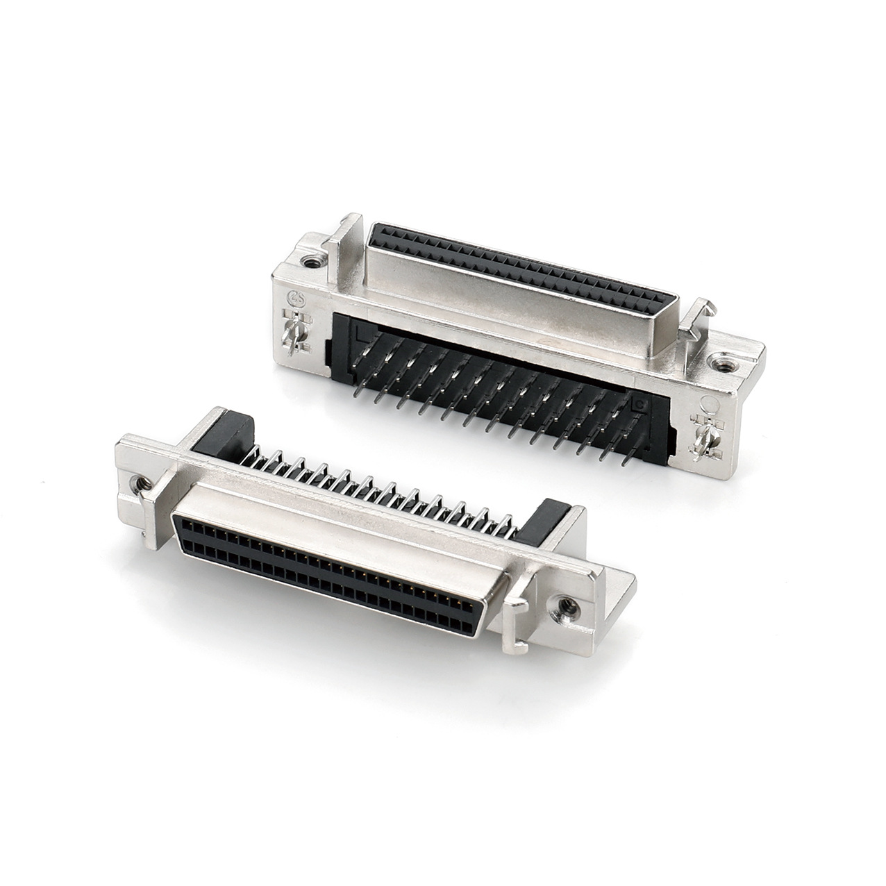 SCSI II 50P孔状母座90度弯插,HPDB 50P母头90度弯插,Lineconn