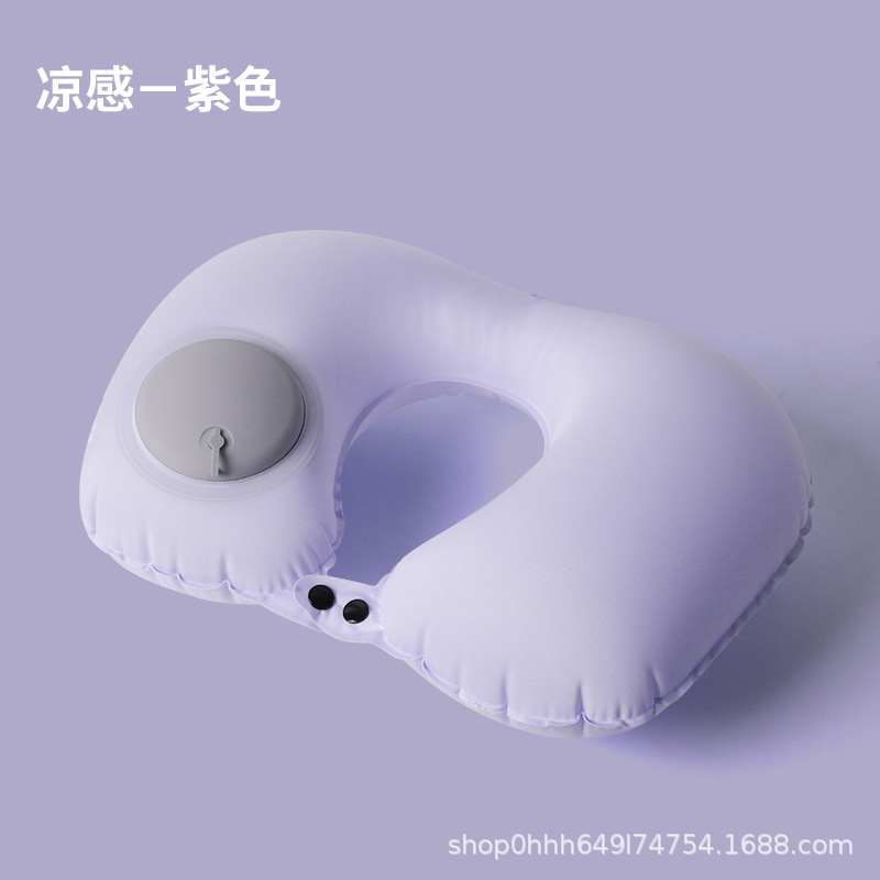 Almohada inflable, almohada para el cuello portátil de viaje, almohada en forma de U inflable, almohada para el cuello de tres tesoros de viaje, almohada para el avión