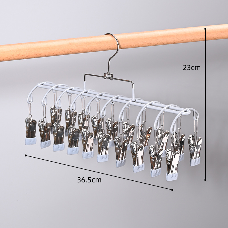 Tendedero para Calcetines con Clips de Acero Inoxidable Antiviento para Balcón