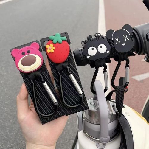 Front-mounted universal electric car hook lock for adorable cartoon-style multi-functional bicycle bag heavy-duty hooks