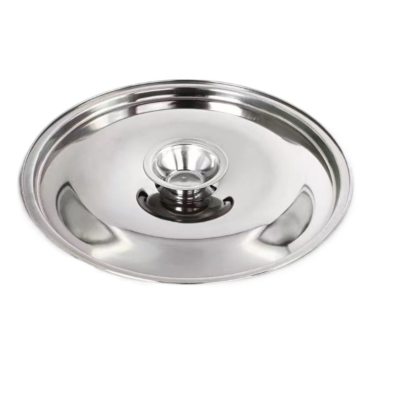 Stainless steel lid 10-34cm barrel lid Universal round seasoning jar lid oil drum lid small pot lid basin lid taste cup lid