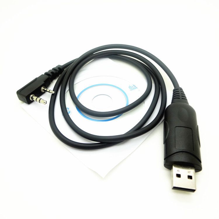 Baofeng walkie-talkie programming cable, universal K-connector USB data cable, BF888S UV5R FM accessory.