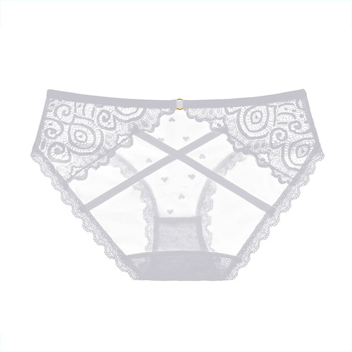 Lace underwear for women summer thin hollow transparent sexy low waist hip lifting briefs seductive hot women's underwear