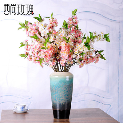 批发定制 仿真花假花绢花 桃花 长款短款 绿化软装工程