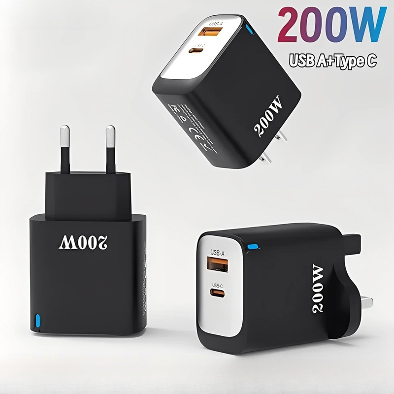 Full-Protocol 200W Fast Charging Adapter Plug Multi-Port USB-C Type Mobile Phone Charger for Foreign Trade Exclusive Supply Full-Protocol 200W Fast Charging Adapter Plug Multi-Port USB-C Type Mobile Phone Charger for Foreign Trade Exclusive Supply