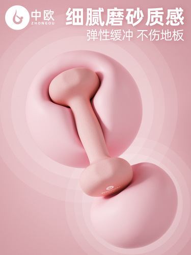 Dumbbells for home fitness women's special frosted plastic dipped anti-sweat and anti-slip student exercise men's solid small dumbbells wholesale