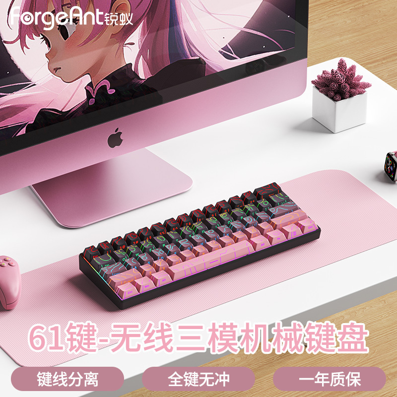Ruiyi F61 メカニカルキーボード e スポーツゲームオフィスワイヤレス 3 モードノートブックデスクトップポータブル男性と女性のキーボード|undefined
