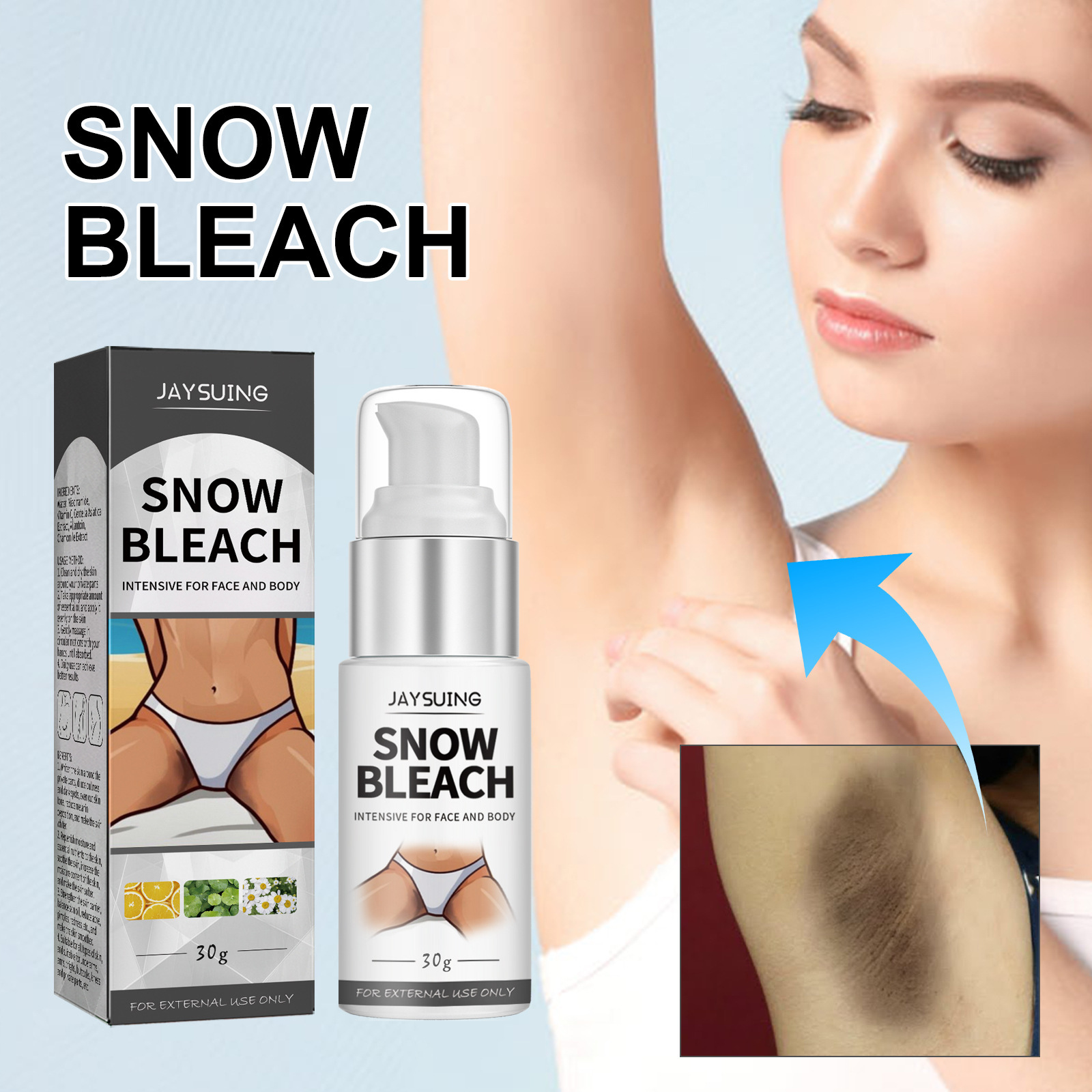 Jaysuing Repairs Underarm, Elbow, Knee Joint Melanin Whitening Skin Moisturizing and Beautifying Cream_voghion.com