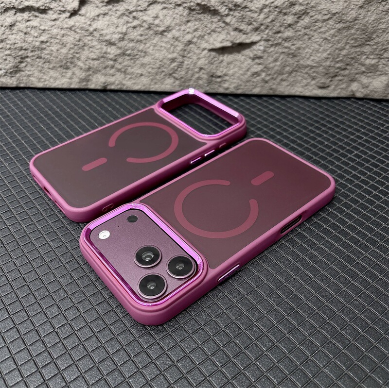 Suitable for Apple 18Promax Magnetic Phone Case Iphone17 Transparent Frosted Oil-Sprayed 16 Protective Case High-Sensitivity Grade