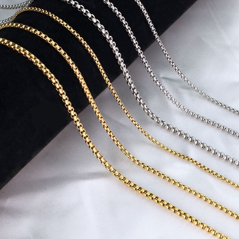 Retro Solid Color Stainless Steel Titanium Steel Plating Necklace 1 Piece