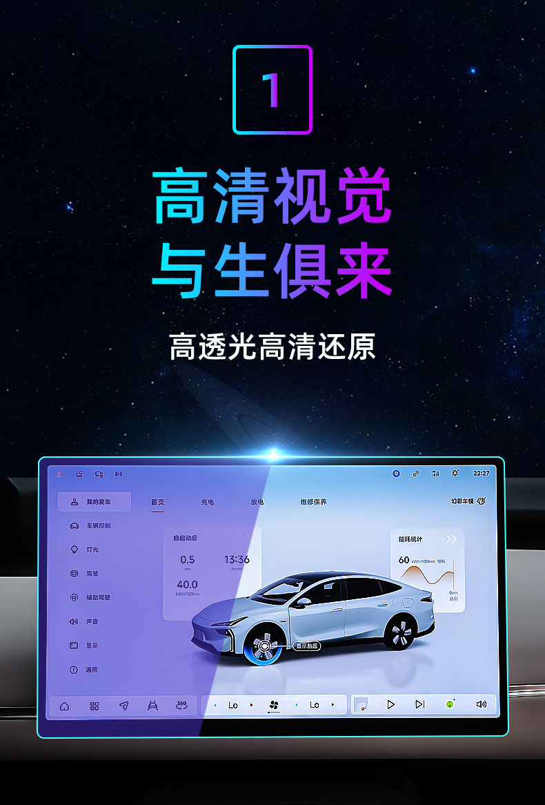 Suitable for 26 models of Bestune Yueyi 08 central control tempered film car navigation screen protector display protection film instrument panel