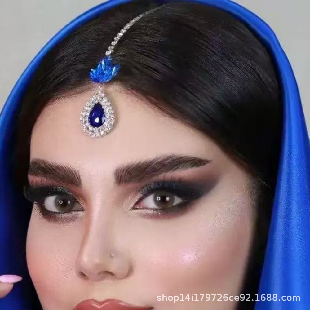 Cross-Border New Product Simple Water Drop Pendant Rhinestone Hairpin European and American Fashion Eyebrow Pendant Forehead Chain Hair Chain