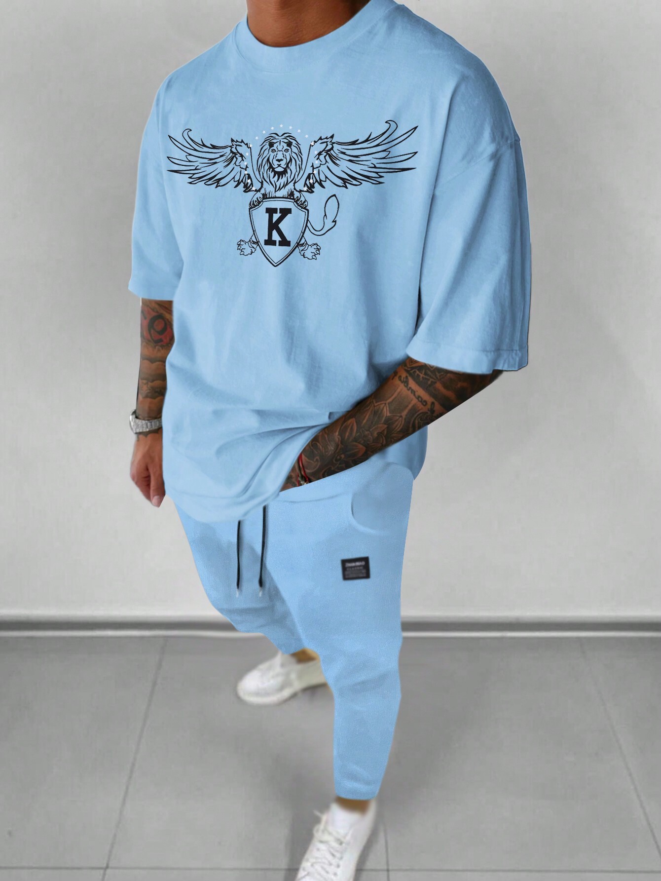 2024 nuevos hombres moda camiseta de manga corta pantalones otoño tendencia casual traje ME13 ML4