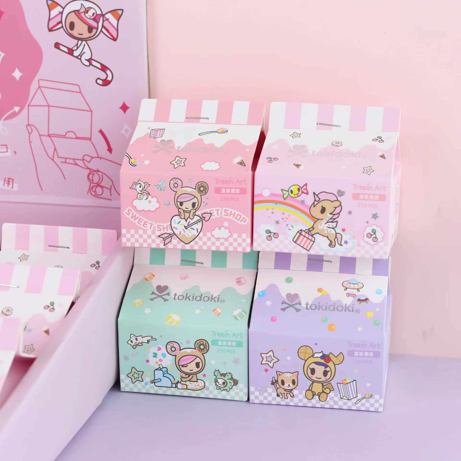 Qingyi Fang Tokidoki Sweet Party Milk Box Sign Cartoon Cartoon Custodian Cute Handbook Нет клеящего материала для подписания бумаги