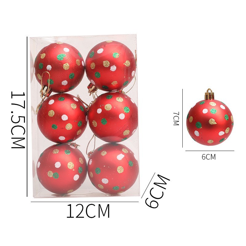 Navidad 6CM punto de onda bola de Navidad pintada árbol de Navidad atmósfera del centro comercial bola decorativa