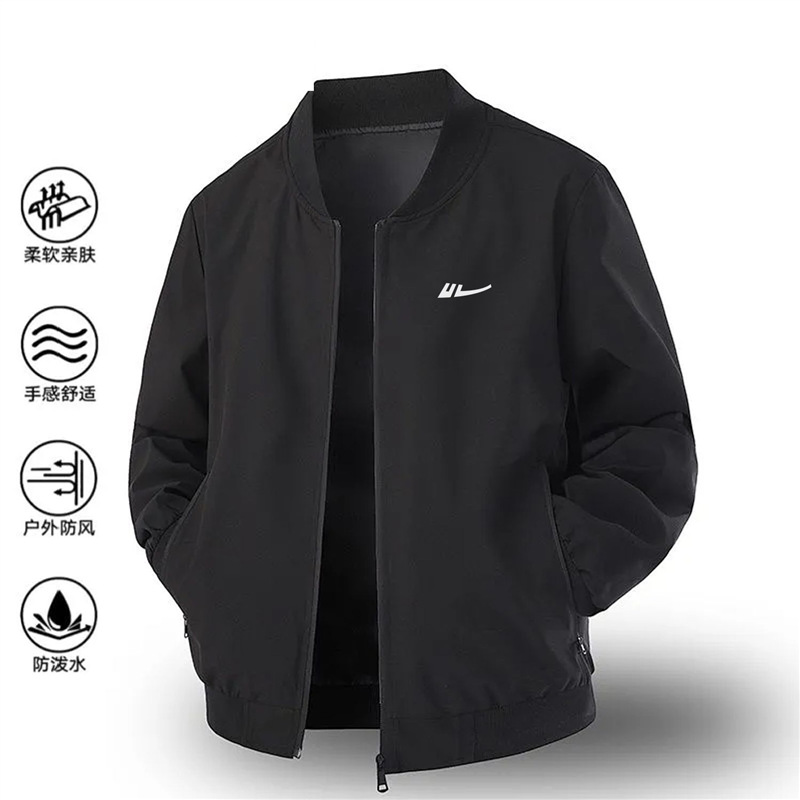 Hl American Style Spring and Autumn Men's Jacket Casual Loose Baseball Jacket American Trendy Brand Jacket Solid Color Plus Size Men's Jacket