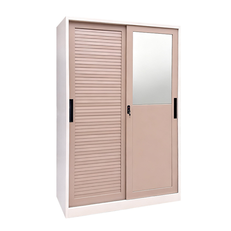 Amazon Hot Sale armario de acero empujado dormitorio doméstico puerta deslizante armario de impresión armario de ropa de cama armario de cambio de color armario image 6