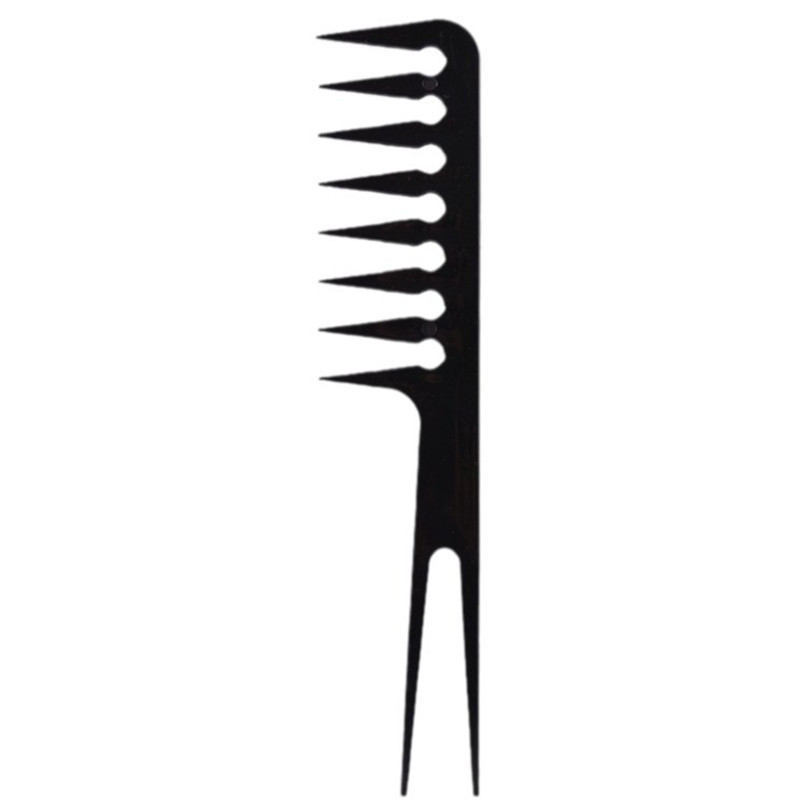 Manufacturer Wholesale Thickened Wide-Tooth Two-In-One Comb Barber Shop Special Comb Pointed Tail Dual-Purpose Oil Head Comb Black