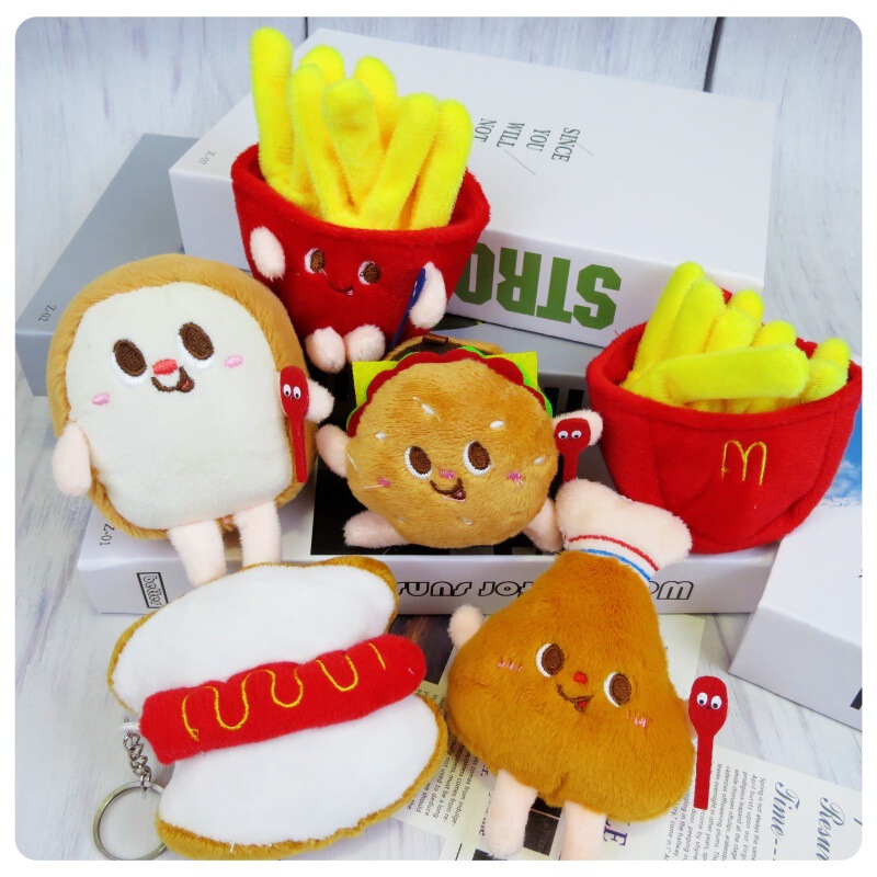 Explosive Simulation Hamburger Fries Bread Plush Toy Doll Bag Pendant Catch Doll Machine Accessories Doll Hanging Ornaments Explosive Simulation Hamburger Fries Bread Plush Toy Doll Bag Pendant Catch Doll Machine Accessories Doll Hanging Ornaments