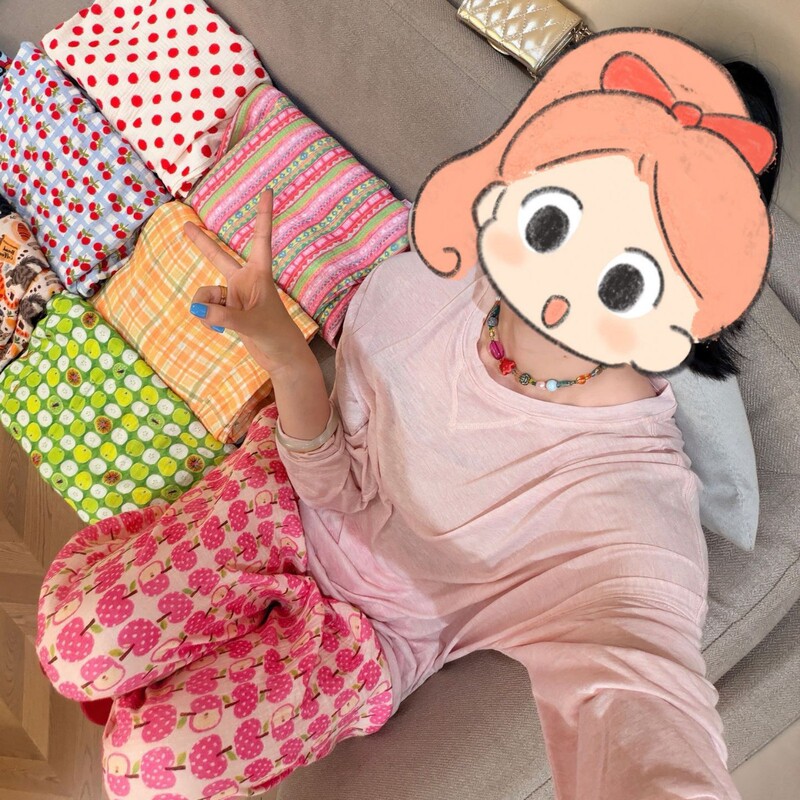 [Bobo Pants] Double-Layered Crinkled Gauze, All-Season, Trendy, Loose-Fitting, Can Be Worn Outside, Home Sleep Pants