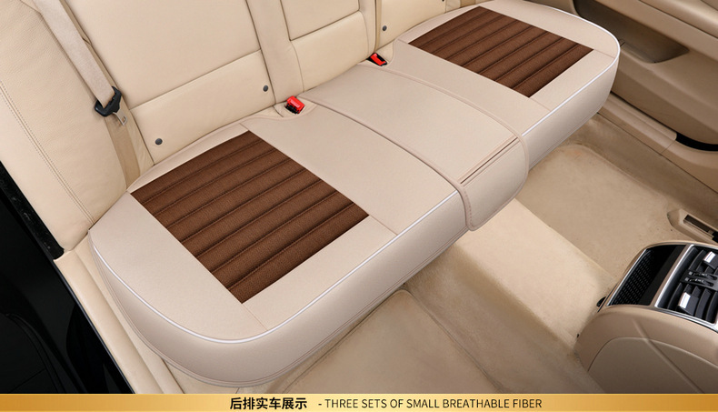 Car Seat Cushion Linen Universal for All Seasons New Three-Piece Set Manufacturer Car Seat Cushion Front and Passenger Square Cushion