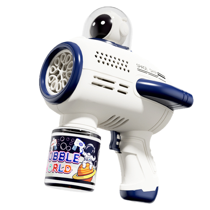 Internet Celebrity Space Bubble Machine Fully Automatic Children's Toy with Light Electric Astronaut Bubble Gun Street Stall Wholesale
