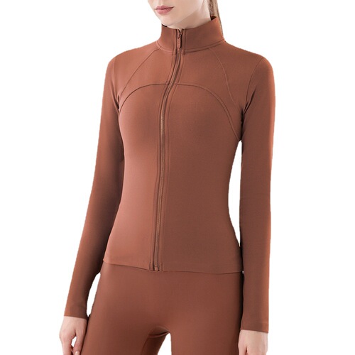Autumn and winter new lulu yoga jacket women's quick-drying tops fitness clothes tight sports fitness clothes long-sleeved yoga clothes