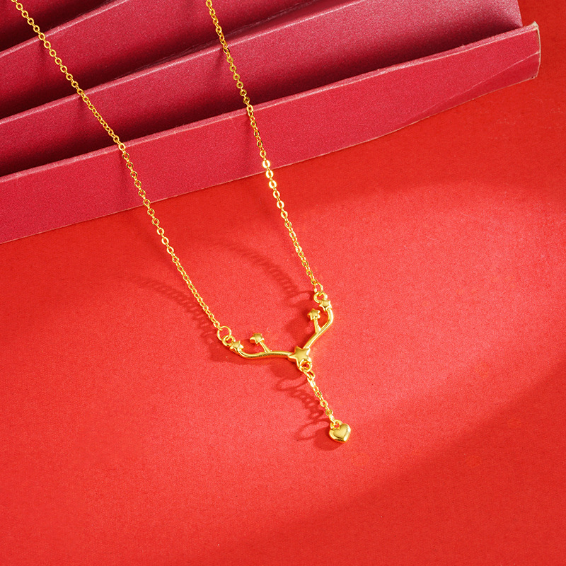 Nueva arena oro Yilu collar de seguridad borla amor corbata joyería antigua herencia aleación de cobre estilo popular todo fósforo