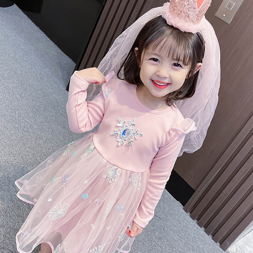 Girls Spring Dress Sheer Dress Trendy Children's Clothing Kids Skirts Little Baby Lolita Elsa Princess Dress Spring Item