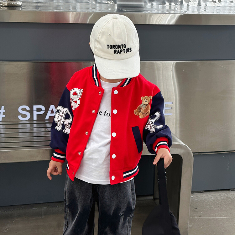 5976 Chaqueta para niños 2025 primavera y otoño nuevo estilo niño otoño uniforme de béisbol niño principios de otoño chaqueta de estilo occidental marea