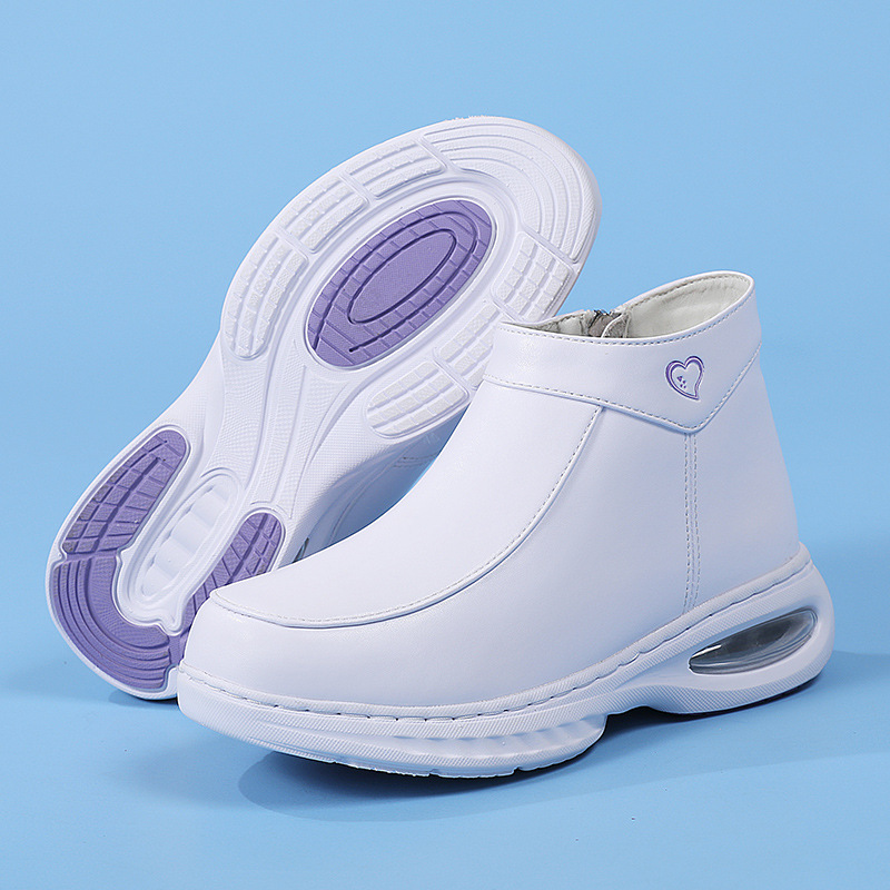 气垫护士鞋女春夏季防滑真皮软底透气高邦加绒医护工作鞋一件代发