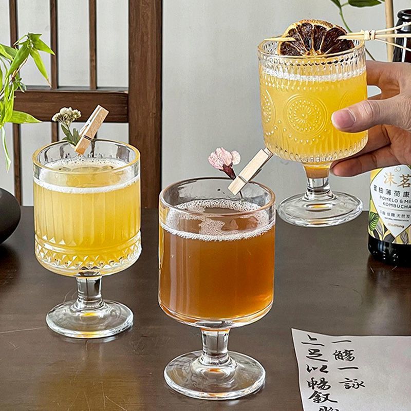 热红酒玻璃杯高脚杯甜品杯冷饮杯鸡尾酒杯创意玻璃杯高颜值ins风|undefined