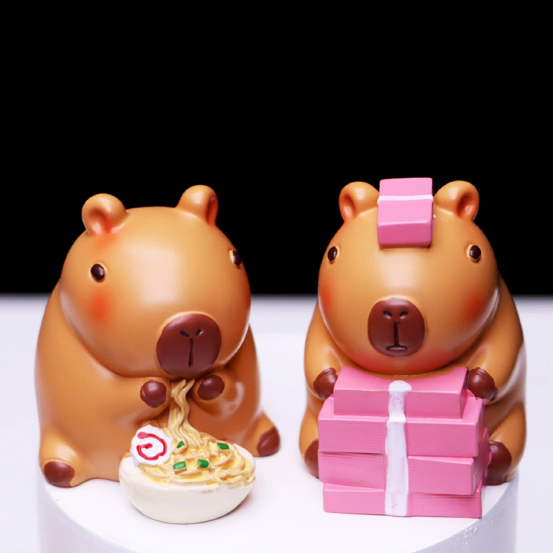 Бокс слепой Kapibala Capybara резиновая фигурака, милая анимационная коллекционная фигурка, случайный 1 шт.