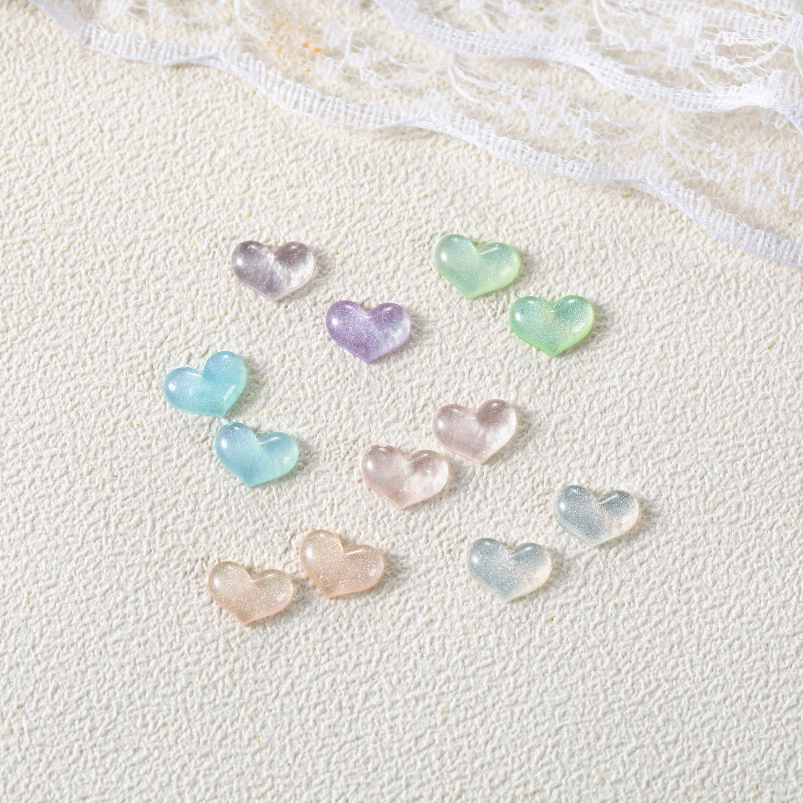 Love nail jewelry flash Gold Peach heart flat resin accessories diy nail phone shell accessories wholesale
