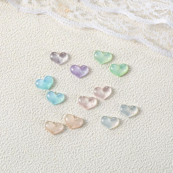 Love nail jewelry flash Gold Peach heart flat resin accessories diy nail phone shell accessories wholesale