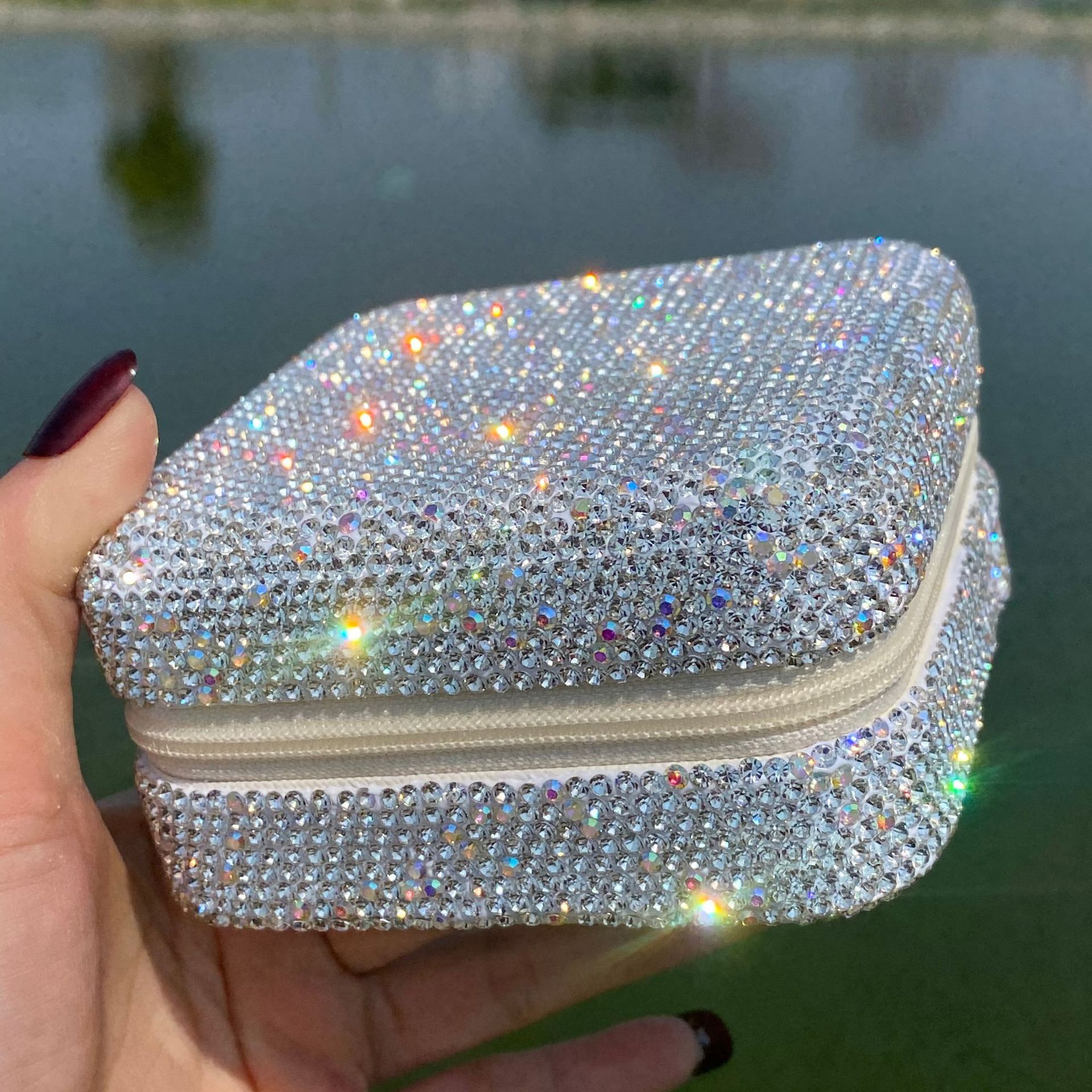 253g Weight Jewelry Boxes Classification Leather Material Glittery, Solid Color Pattern Leather Glittery Solid Color Jewelry Boxes 10