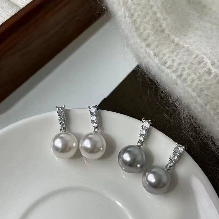 DIY серьги-гвоздики Аксессуары S925 стерлингового серебра иглы высокой сохранности цвета циркон жемчужные серьги-гвозди пустые аксессуары для ушей с завода прямых продаж