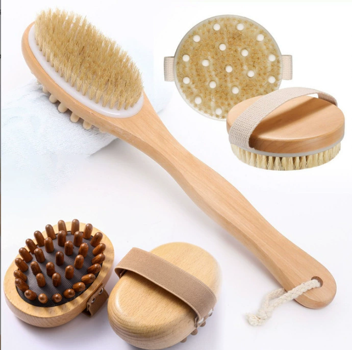 Amazon Cross-border Bristle Brush Massage, Bathing Brush Handburse Bath Brush Brush Round Bath Brush Brush Hemu Bath Brush