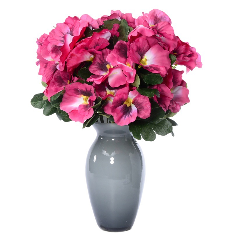 Flor artificial cinco tenedor pequeña flor Pansy casa creativa Flor de seda fábrica de flores artificiales flor falsa pequeños adornos planta verde