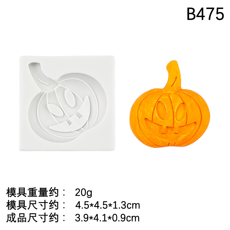 Halloween Calavera Calavera Calavera Calabaza Molde de silicona Chocolate Funda de caramelo Molde de decoración de yeso de aromaterapia