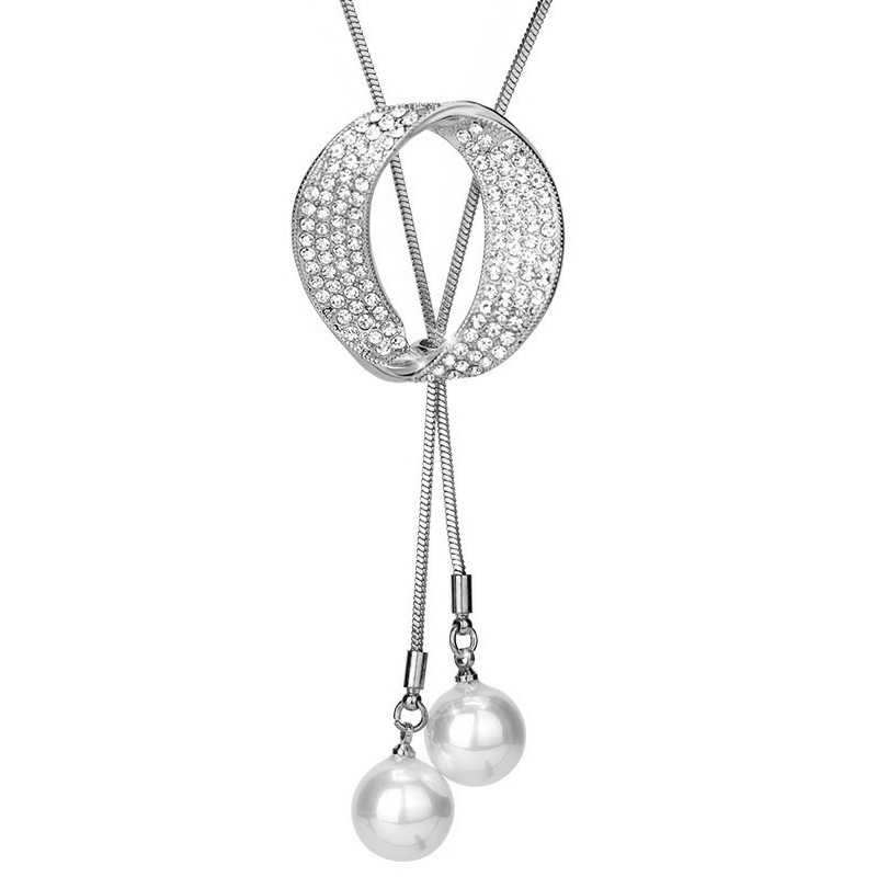 Cadena de suéter de círculo geométrico de estilo europeo y americano accesorios de cadena de suéter largo de la personalidad de la moda del todo-fósforo de las mujeres de alto grado image 7