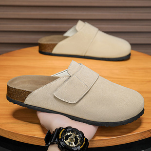 Slip-On Lazy Cork Birkenstock Toe-Toe Slippers Summer Men's New Outer Wear Non-Slip Birkenstock Toe-Toe Half Slippers