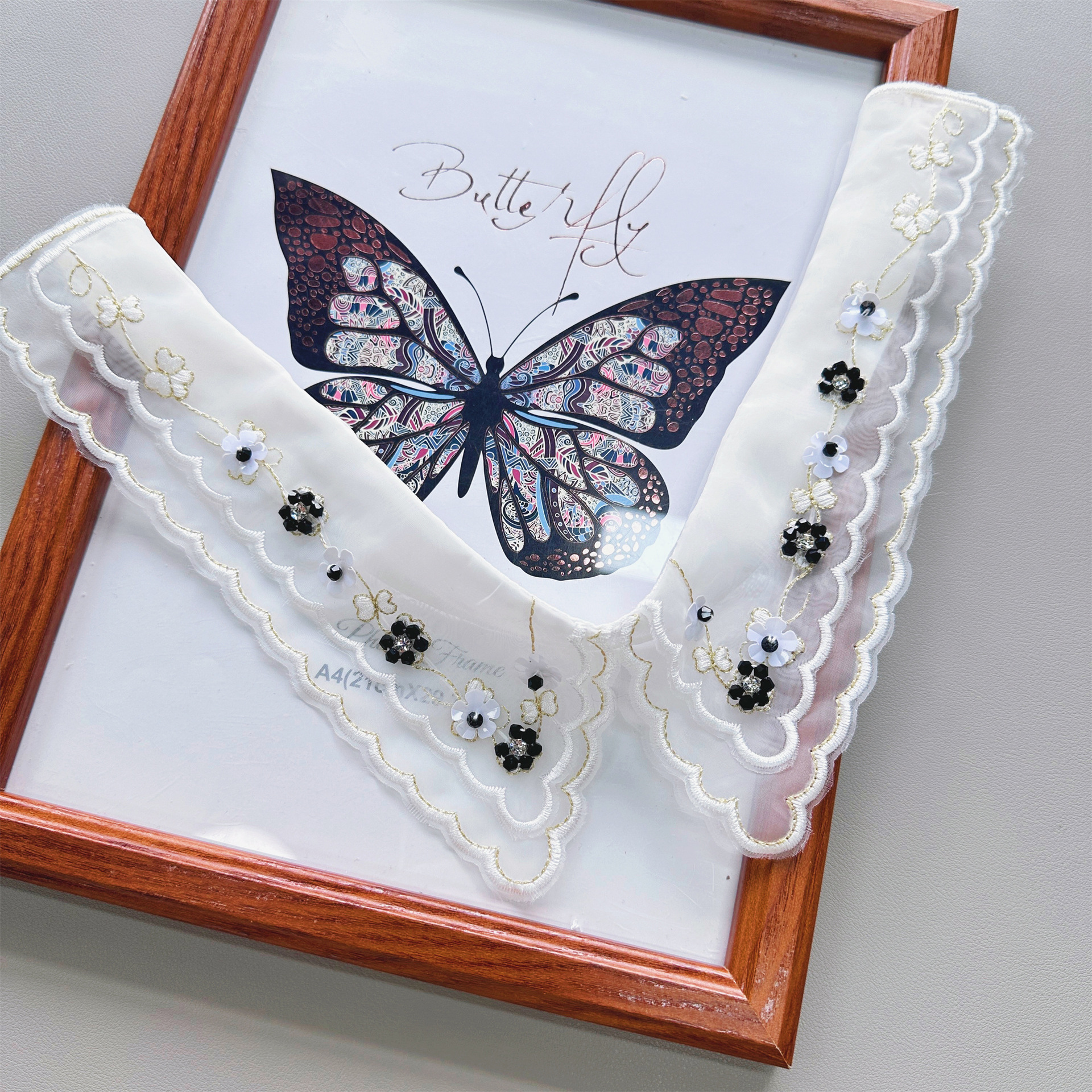 Nueva perla de encaje estilo Chanel collar de flores de lentejuelas de encaje falso collar de la camisa del todo-fósforo de las mujeres multi-funcional hebilla collar decorativo image 4