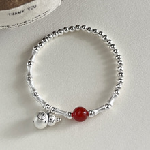 2025新款葫芦竹节红玛瑙手链女简约新中式国风设计弹力绳手饰推荐