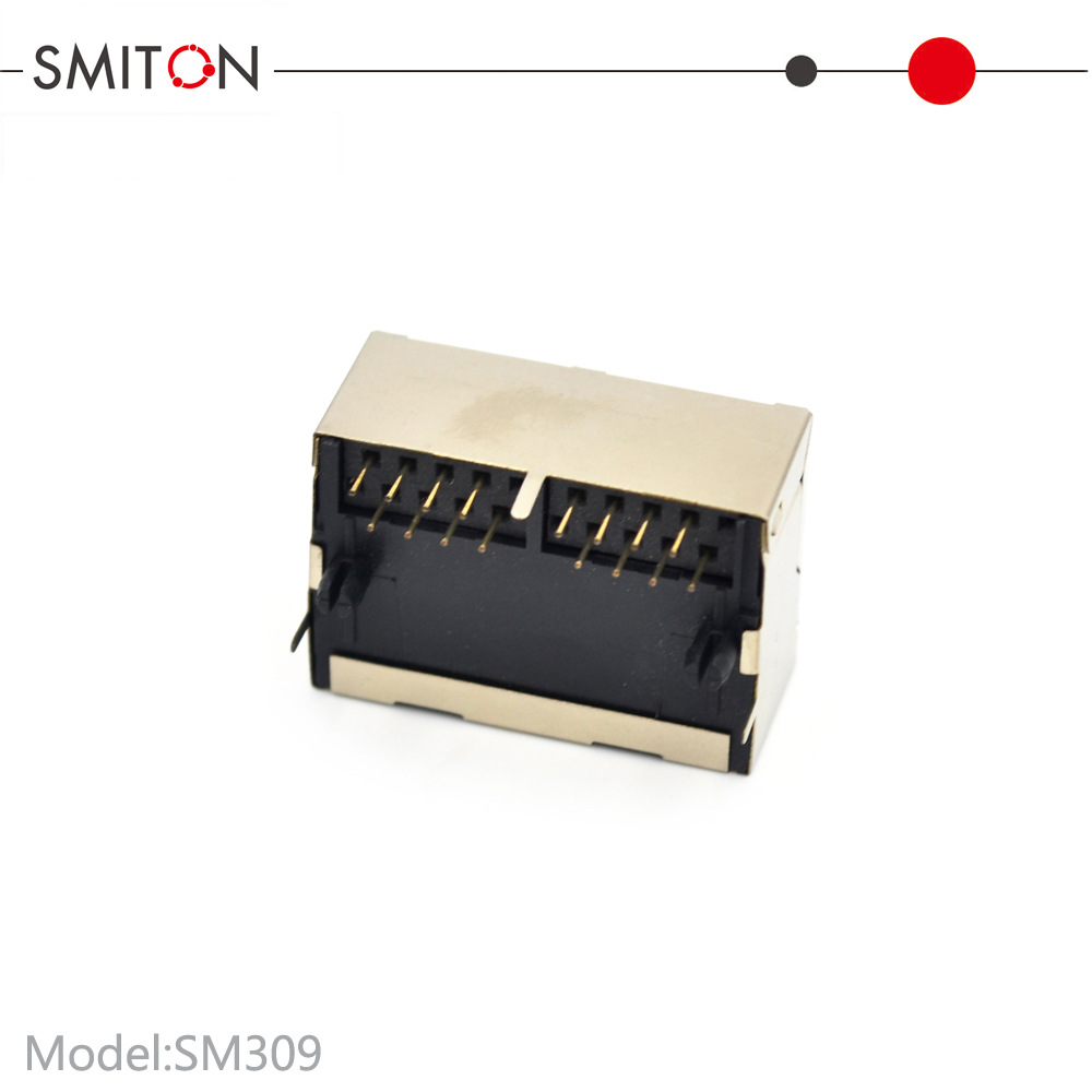 sm309（厂家直销）屏蔽网络双胞胎 RJ45-8P8C网络插座1*2 双连体