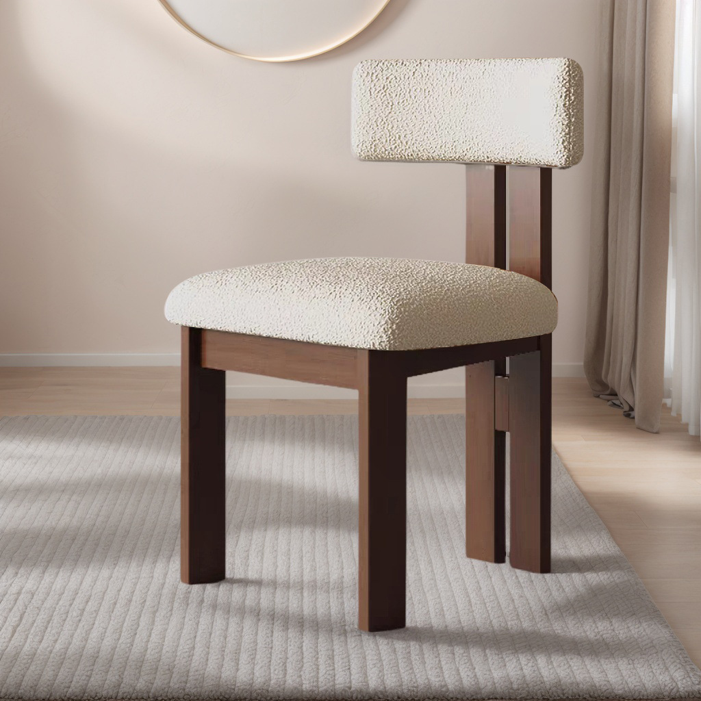 Silla de comedor medieval diseñador de casera de madera maciza silla de ocio francesa estilo nórdico retro silla de comedor simple