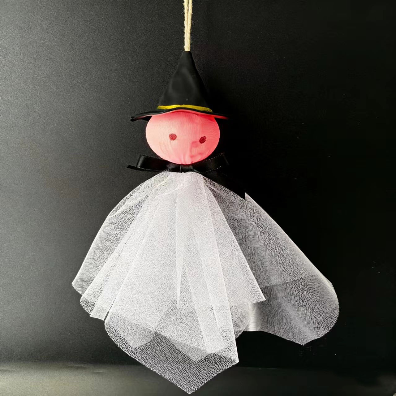 Decoración de Halloween fantasma sombrero de bruja fantasma colgante decoración colgante suministros de fiesta cráneo luminoso pequeño fantasma colgante