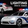 Warrior, police car, metal realistic car model, toy with light music, scale 1:32, porsche