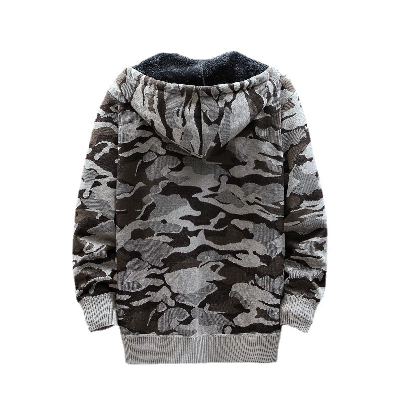 (Cross-border trading), demi-season fashionable fleece sweater, cardigan, camouflage jacket with hood, 2021 collection, plus size, slim fit